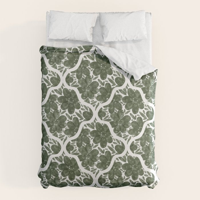 Green Petals Oasis Motif Duvet Cover Gallery Image 6