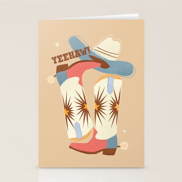 Yeehaw! Cowboy Boots Stationery Card Gallery Image 2