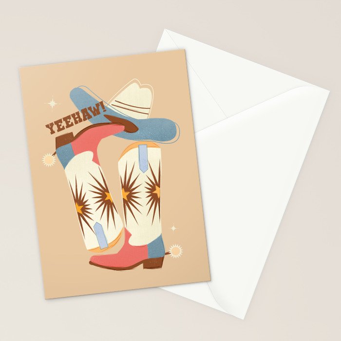 Yeehaw! Cowboy Boots Stationery Card Gallery Image 2