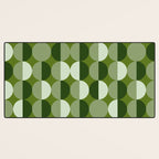 Retro 70s disco half circles sage green Desk Mat Gallery Image 3