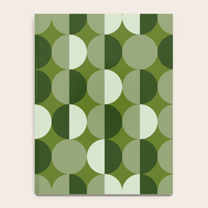 Retro 70s disco half circles sage green Notebook Gallery Image 4