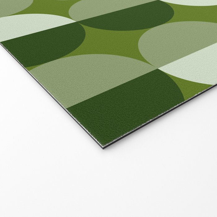 Retro 70s disco half circles sage green Welcome Mat Gallery Image 2