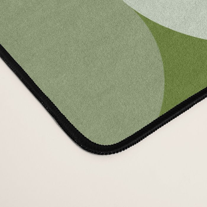 Retro 70s disco half circles sage green Desk Mat Gallery Image 4