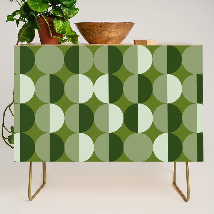 Retro 70s disco half circles sage green Credenza Gallery Image 1
