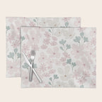 Soft meadow blooms - baby pink, rosy blush and warm beige floral pattern Placemat Gallery Image 1