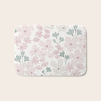 Soft meadow blooms - baby pink, rosy blush and warm beige floral pattern Bath Mat Gallery Image 1