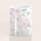 Soft meadow blooms - baby pink, rosy blush and warm beige floral pattern Coffee Mug Gallery Image 4