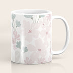 Soft meadow blooms - baby pink, rosy blush and warm beige floral pattern Coffee Mug Gallery Image 1
