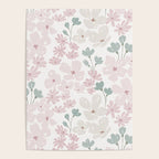 Soft meadow blooms - baby pink, rosy blush and warm beige floral pattern Poster Gallery Image 4