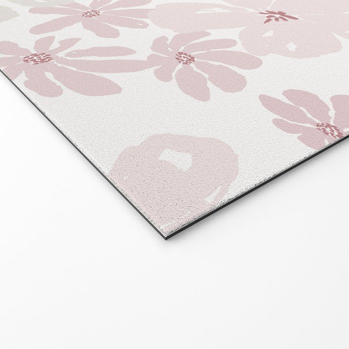 Soft meadow blooms - baby pink, rosy blush and warm beige floral pattern Welcome Mat Gallery Image 2