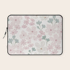 Soft meadow blooms - baby pink, rosy blush and warm beige floral pattern Laptop Sleeve Gallery Image 1
