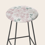Soft meadow blooms - baby pink, rosy blush and warm beige floral pattern Stool Gallery Image 2