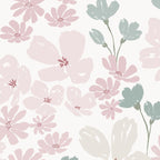 Soft meadow blooms - baby pink, rosy blush and warm beige floral pattern Coffee Mug Gallery Image 2