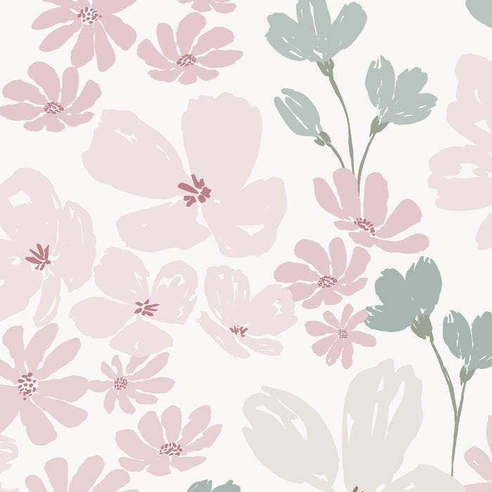 Soft meadow blooms - baby pink, rosy blush and warm beige floral pattern Coffee Mug Gallery Image 2