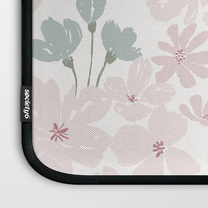 Soft meadow blooms - baby pink, rosy blush and warm beige floral pattern Laptop Sleeve Gallery Image 3
