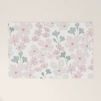 Soft meadow blooms - baby pink, rosy blush and warm beige floral pattern Welcome Mat Gallery Image 1