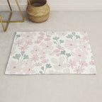 Soft meadow blooms - baby pink, rosy blush and warm beige floral pattern Rug Gallery Image 1