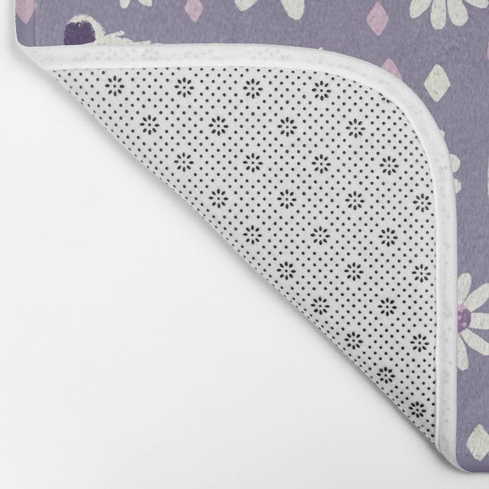 Disco Opossums and Daisies  Retro Pattern Bath Mat Gallery Image 2