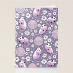 Disco Opossums and Daisies  Retro Pattern Stationery Card Gallery Image 2