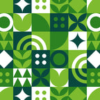 Green eco friendly nature geometric mosaic pattern Coffee Mug Gallery Image 2