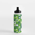 Green eco friendly nature geometric mosaic pattern Water Bottle Gallery Image 2