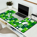 Green eco friendly nature geometric mosaic pattern Desk Mat Gallery Image 2
