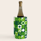 Green eco friendly nature geometric mosaic pattern Wine Chiller Gallery Image 2