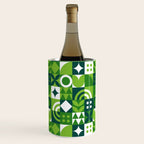 Green eco friendly nature geometric mosaic pattern Wine Chiller Gallery Image 3