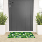 Green eco friendly nature geometric mosaic pattern Welcome Mat Gallery Image 3
