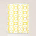 Vintage Floral Jonnty Flowers and Stripes Butter Yellow and White Cottage Stripes Stationery Card Gallery Image 2