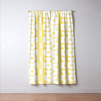 Vintage Floral Jonnty Flowers and Stripes Butter Yellow and White Cottage Stripes Window Curtain Gallery Image 3