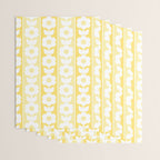 Vintage Floral Jonnty Flowers and Stripes Butter Yellow and White Cottage Stripes Wrapping Paper Gallery Image 3
