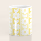 Vintage Floral Jonnty Flowers and Stripes Butter Yellow and White Cottage Stripes Coffee Mug Gallery Image 4