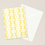 Vintage Floral Jonnty Flowers and Stripes Butter Yellow and White Cottage Stripes Stationery Card Gallery Image 2