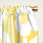 Vintage Floral Jonnty Flowers and Stripes Butter Yellow and White Cottage Stripes Window Curtain Gallery Image 2