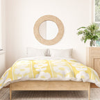 Vintage Floral Jonnty Flowers and Stripes Butter Yellow and White Cottage Stripes Duvet Cover Gallery Image 3