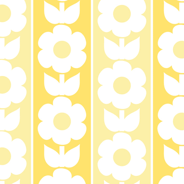 Vintage Floral Jonnty Flowers and Stripes Butter Yellow and White Cottage Stripes Coffee Mug Gallery Image 2