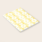 Vintage Floral Jonnty Flowers and Stripes Butter Yellow and White Cottage Stripes Notebook Gallery Image 3