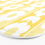Vintage Floral Jonnty Flowers and Stripes Butter Yellow and White Cottage Stripes Bath Mat Gallery Image 3