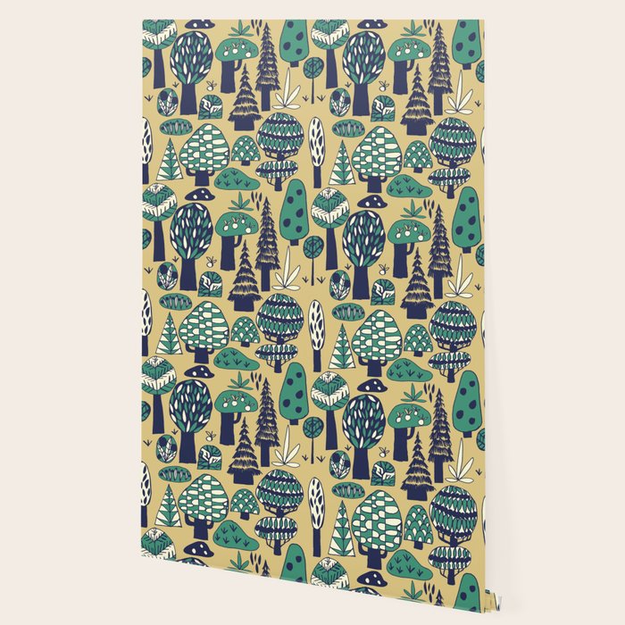 Whimsical tropical jungle pattern Wallpaper Gallery Image 2