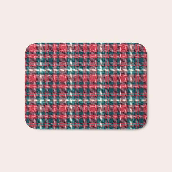Classic Christmas Plaid Bath Mat Gallery Image 1