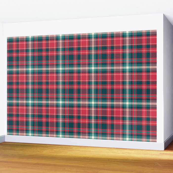 Classic Christmas Plaid Wall Mural Gallery Image 2