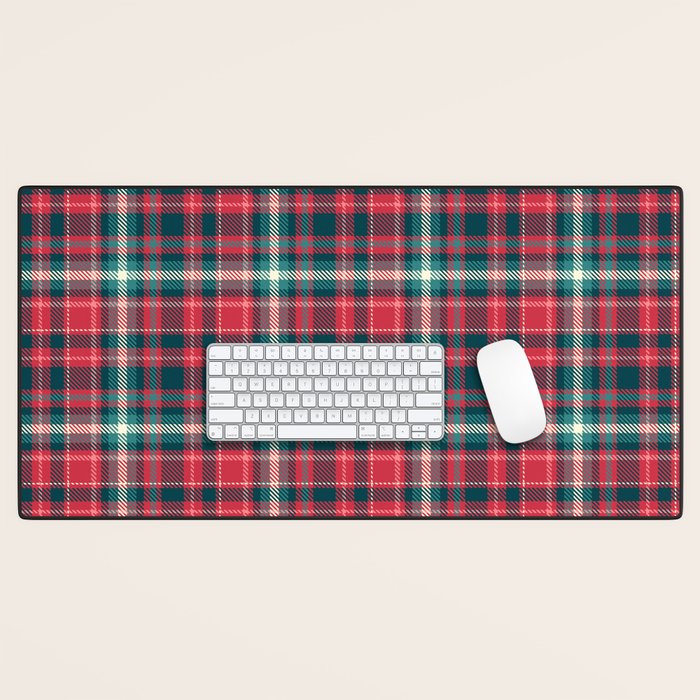 Classic Christmas Plaid Desk Mat Gallery Image 1