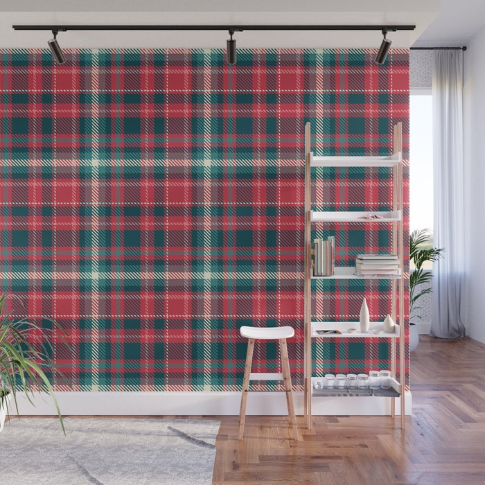 Classic Christmas Plaid Wall Mural Gallery Image 1