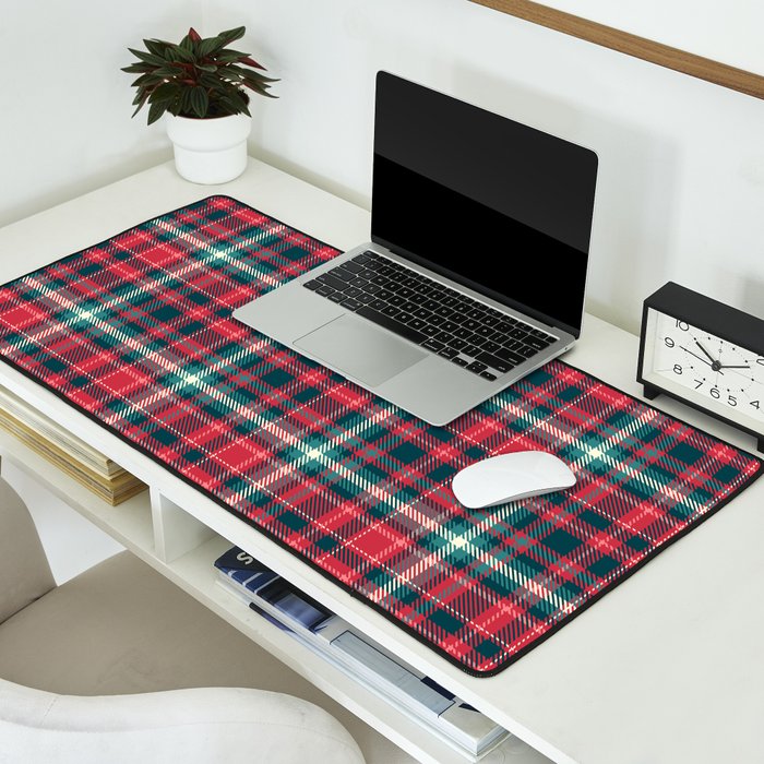 Classic Christmas Plaid Desk Mat Gallery Image 2