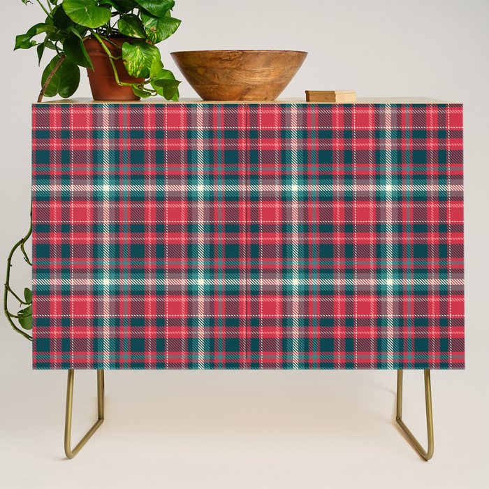 Classic Christmas Plaid Credenza Gallery Image 1