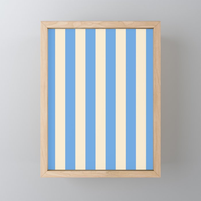 Retro Coastal Blue and White Stripes Mini Art Print Gallery Image 1
