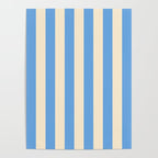 Retro Coastal Blue and White Stripes Poster Gallery Image 4
