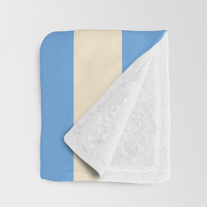 Retro Coastal Blue and White Stripes Throw Blanket Gallery Image 3