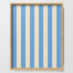 Retro Coastal Blue and White Stripes Serving Tray Gallery Image 1